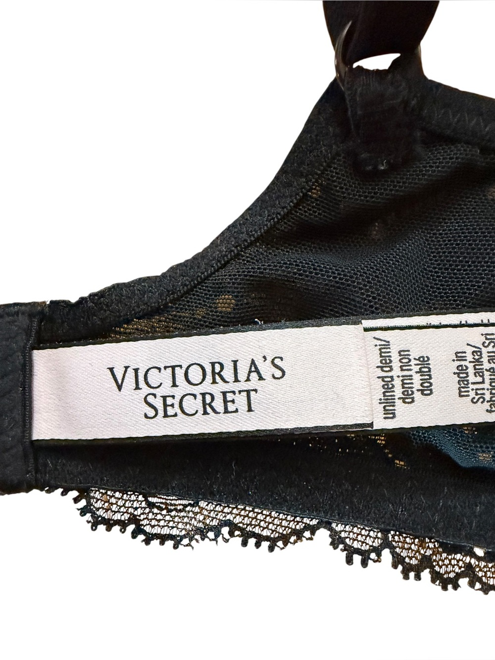 Victoria’s Secret Body By Victoria Black Lace Unlined Demi Bra 34C - Picture 5 of 8